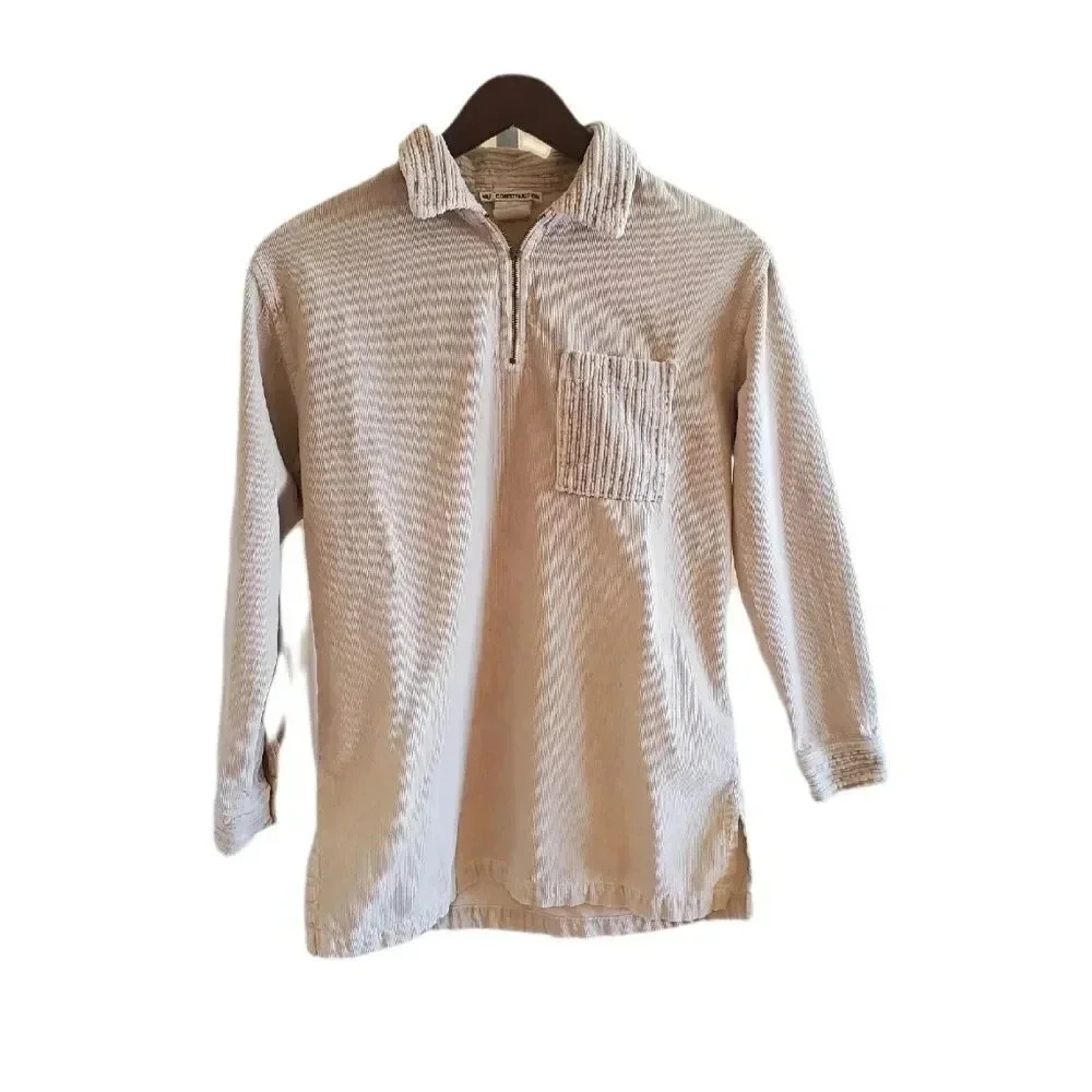 NU Construction Tan Mixed Corduroy Pullover Size Small